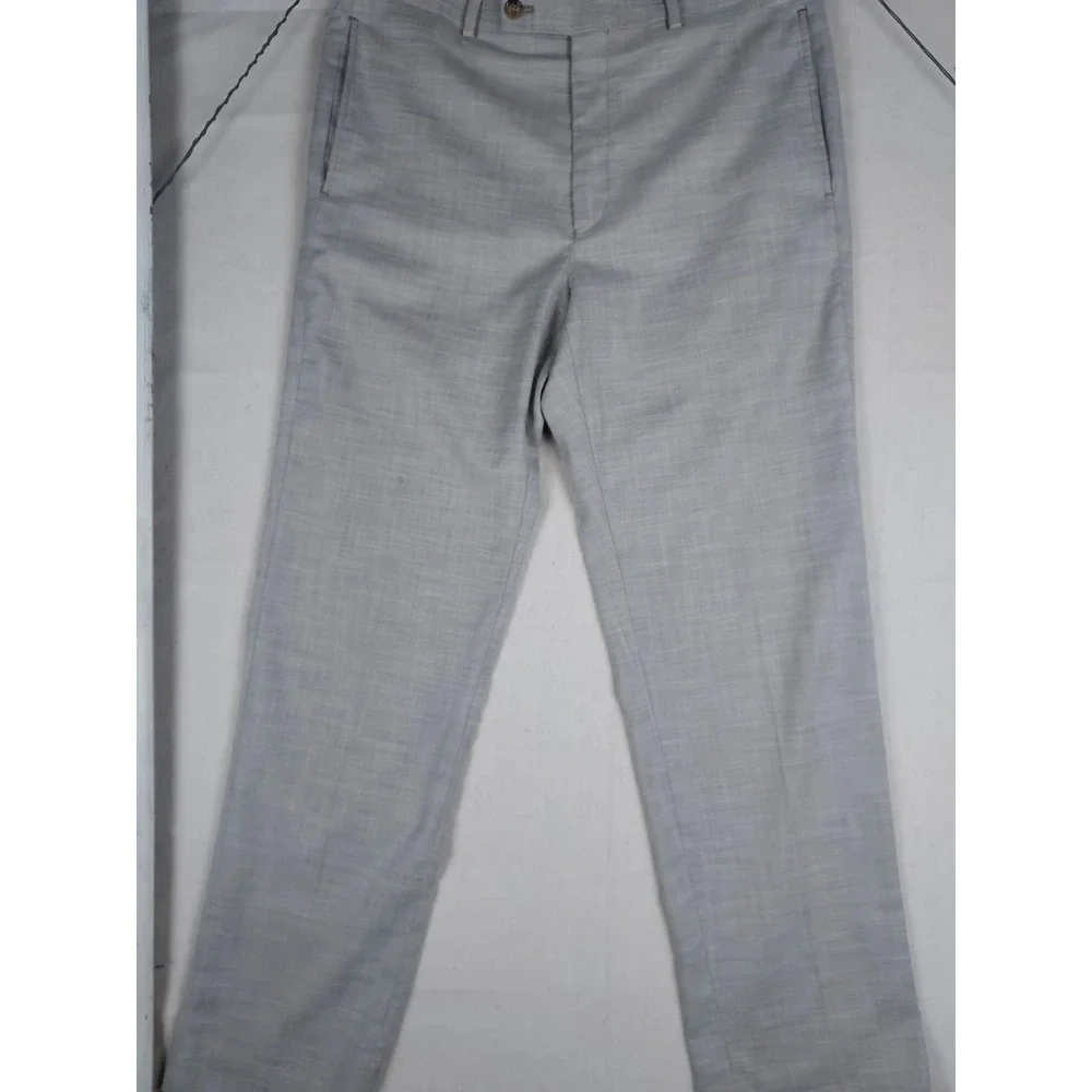 Lauren Ralph Lauren Mens 32x32 Gray Flat Front Stretch Dress Pants Career Slacks